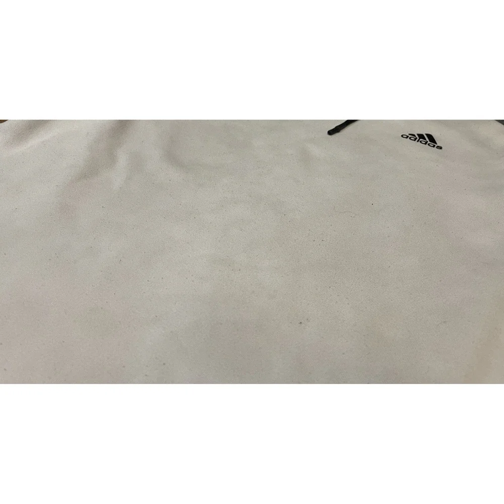 Adidas Golf Hoodie Mens Medium White Gray Fleece Pullover Logo Sweatshirt Top